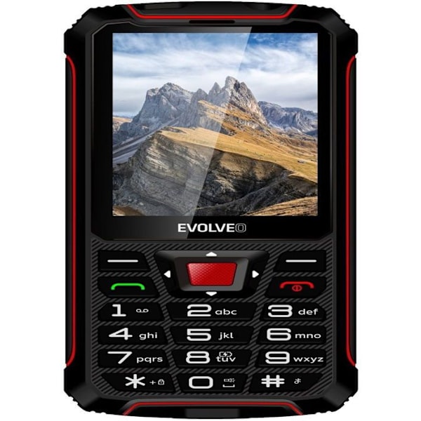 EVOLVEO StrongPhone W4 rød Sort, Rød