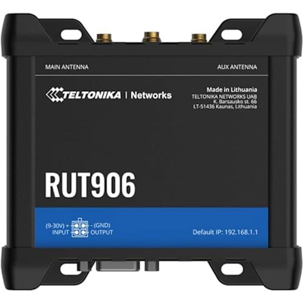 Router - Teltonika - RUT906 - Flerfärgad - 8,7" - 4-portsswitch - Statisk IP-routing