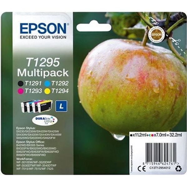 EPSON Multipack T1295 - Apple - Sort, Cyan, Magenta, Gul (C13T12954012)