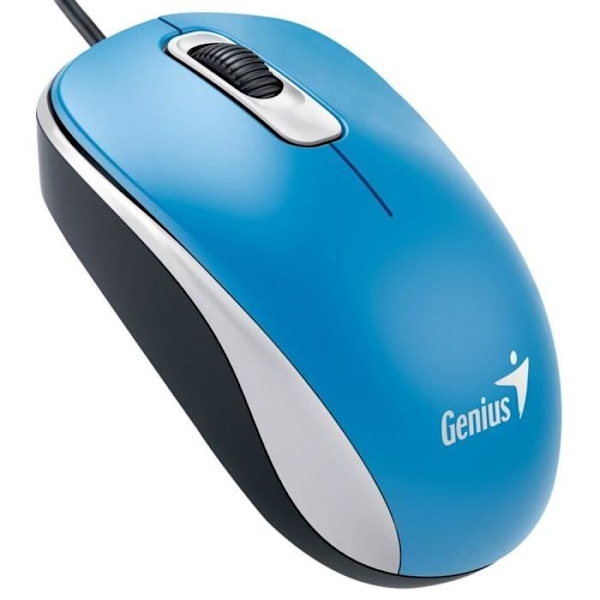 Genius DX-110 Mus - Ambidextrous - Optisk - USB - 1000 DPI - 86 g - Blå