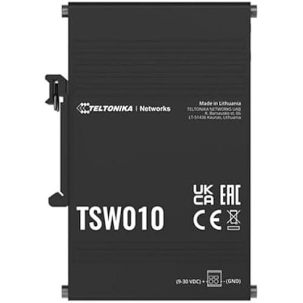 Switch - TELTONIKA - TSW010 - Gigabit Ethernet - Industriell design - Strömförsörjning