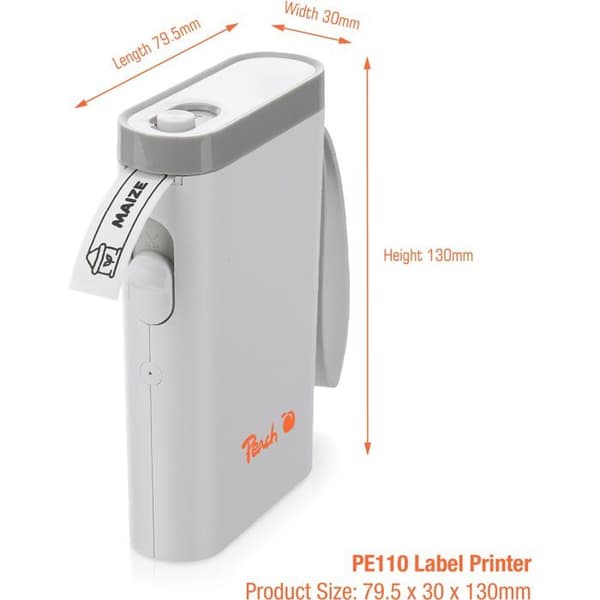 Etikettutskrift - Peach - PE110 - Bluetooth - Kompakt - Vit