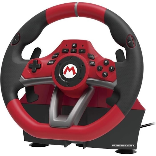 Mario Kart Racing Wheel Pro Deluxe - HORI - Nintendo Switch, PC - Polkimet - punainen Svart och röd