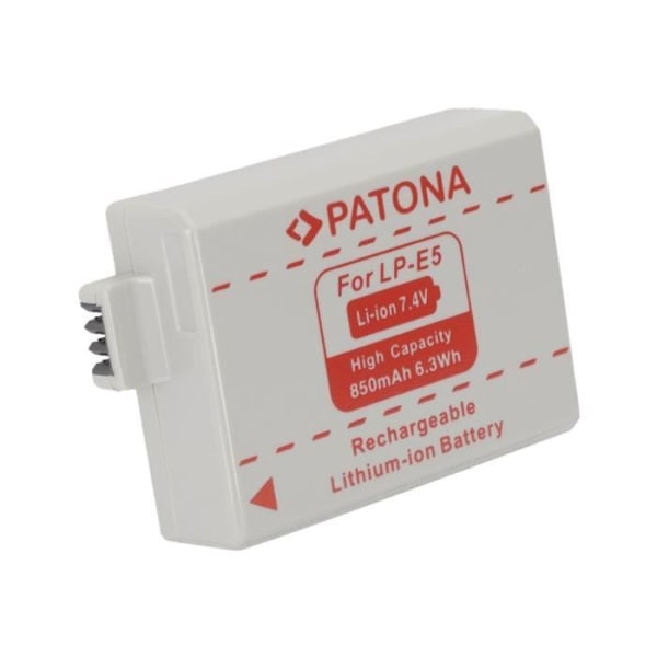 Batteri til kamera - PATONA - Li-Ion 850 mAh - Kompatibel med Canon - Sort - Generisk tilbehør