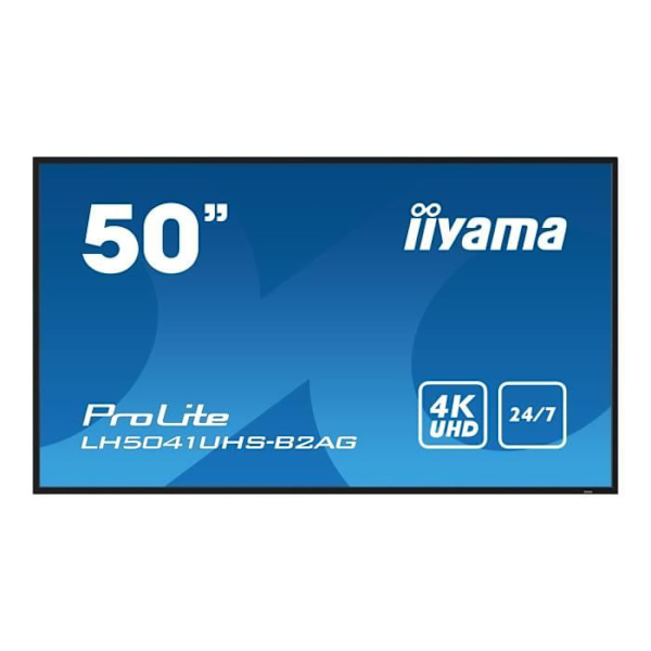 LCD LED-skærm - iiyama - ProLite LH5041UHS-B2AG - 50 tommer - 4K UHD - Indbygget medieafspiller Sort