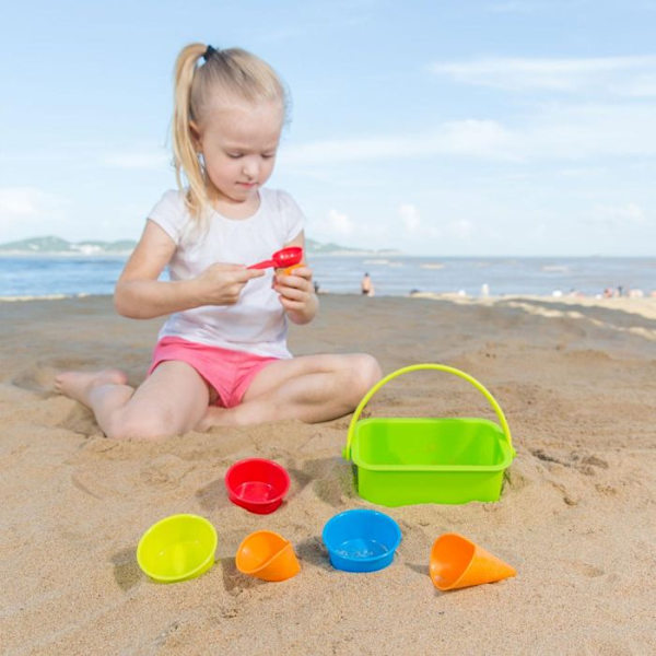 Strand isætning i glas - Hape - 8 dele - Blå farve - Til børn fra 24 måneder Blå