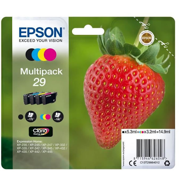 Epson mustepatruuna STRAWBERRY PACK 4CL