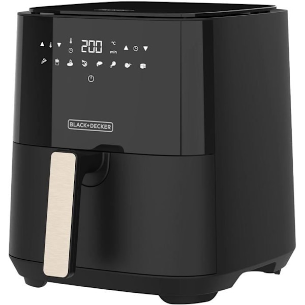Fritøs uden olie - BLACK & DECKER - ES9730080B - 5L - 1450W - Digital skærm Sort
