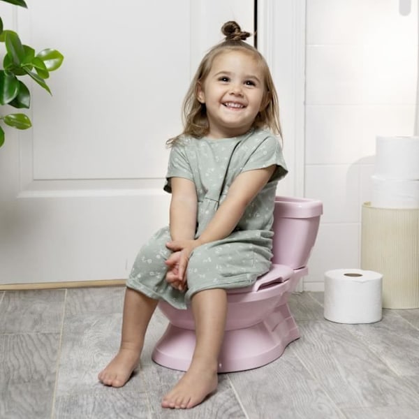 INGENUITY Mini Toilette til piger med inkluderet toiletpotte-reducer, musikalsk skyllefunktion