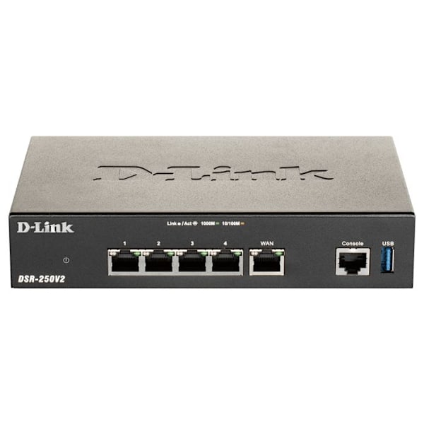 D-Link VPN-reititin - Itsenäinen kytkin - 5 LAN-porttia - Verkkohallinta - Palomuuri - OSPF-protokollat