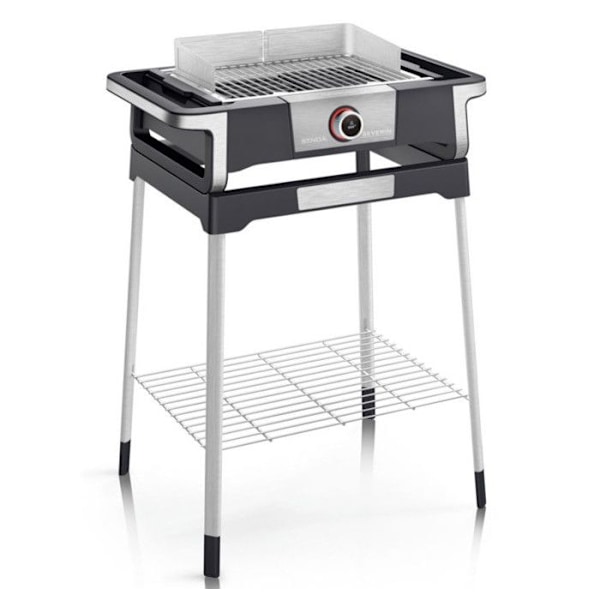 Severin Sähköravintola jalustalla 3000w musta/ruostumaton teräs - pg8118 musta, Hopea