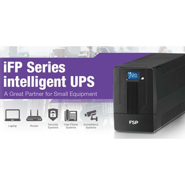 FSP INVERTER 800VA *IFP800 * 2 Schuko-liitintä+USB+RJ11/RJ45 *2314 - IFP 800 musta