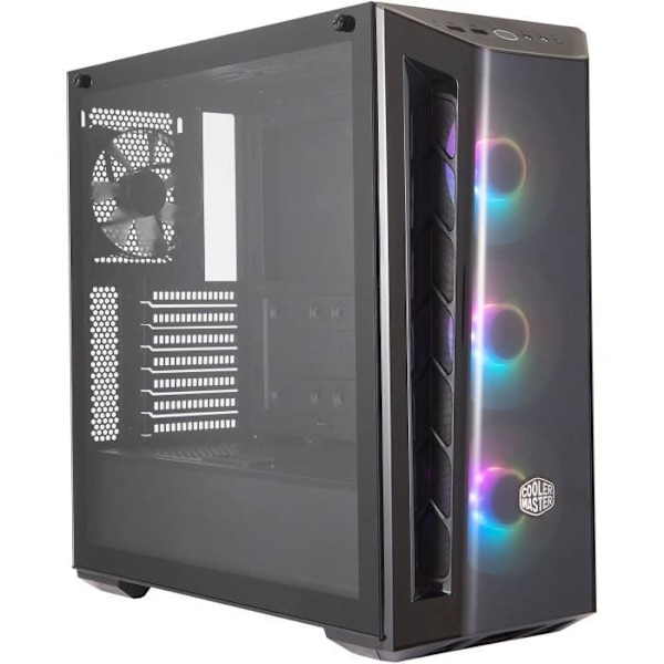 COOLER MASTER MasterBox MB520 ARGB Dark Mirror PC Gaming Case (ATX, hærdet glaspanel, 3x120 mm ARGB) - Sort