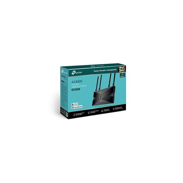 WiFi 6 router - TP-Link - Archer AX53 - 3000 Mbps - 5 Gigabit-portar - 4 högpresterande antenner