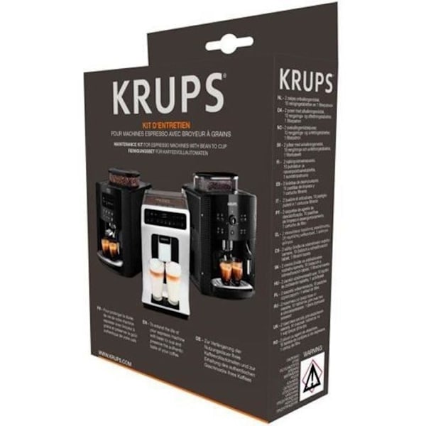 KRUPS vedligeholdelsessæt til espressokværn - Afkalkningsmiddel, rensetabletter og filterpatron