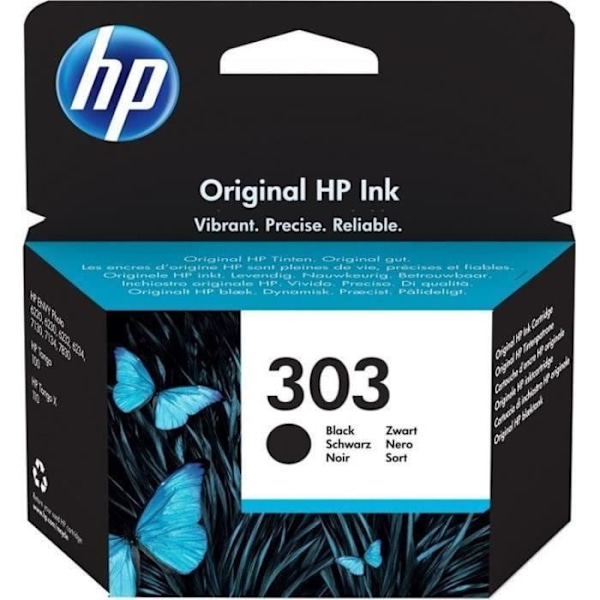 HP 303 ægte sort blækpatron (T6N02AE) til HP Envy Photo 6220/6230/7130