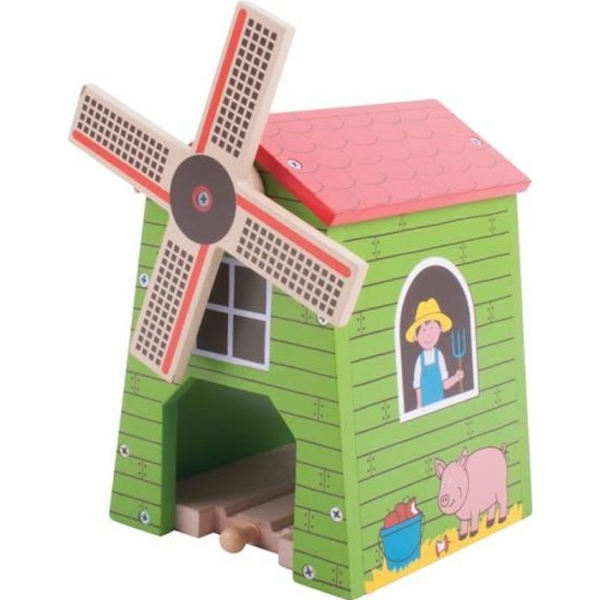 Maalaistuulimylly - Bigjigs Rail - Lelu - Lapsi - Vihreä - Mixed Grøn, pink og beige
