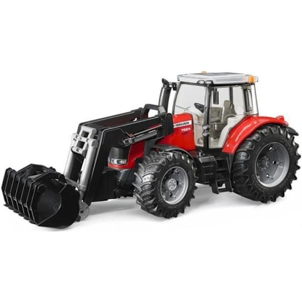 Massey Ferguson 7600 traktor med gaffel - BRUDER - Model 3047 - Dreng - Målestok 1:16 Flerfärgad