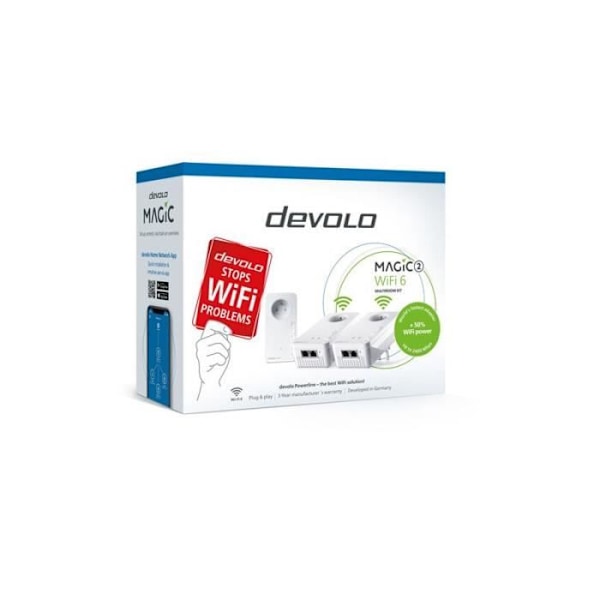 Multiroom Kit 2 CPL-sovitinta Devolo Magic 2 WiFi 6 Dual band Valkoinen Valkoinen
