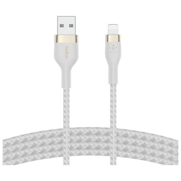 USB-A till Lightning-kabel - BELKIN - BoostCharge Pro Flex - 3 m - MFi-certifierad - Kompatibel med iPhone 14, 13, 12