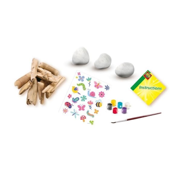 Kreativt kit - SES CREATIVE - Dekorera stenar och flyttad trä - Inspirerad av naturen Flerfärgad
