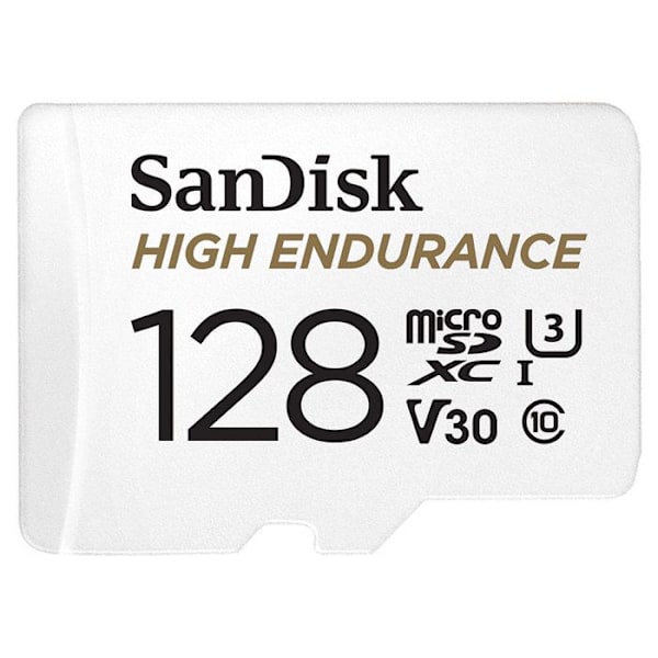 High Endurance flash-muistikortti - SANDISK - 128 Gt - Video Class V30 / UHS-I U3 / Class10