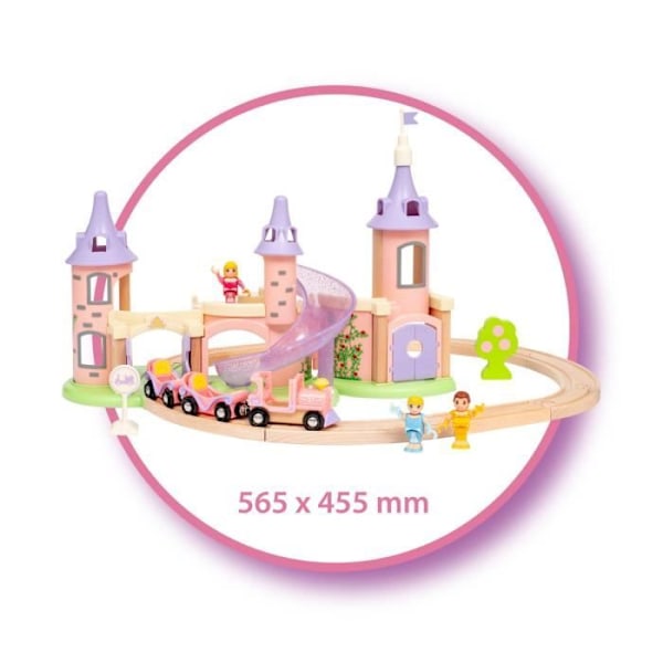 Disney Princess Castle Circuit - BRIO - 18-delt æskesæt - Trætog - Fra 3 år gammel Lilla og hvid