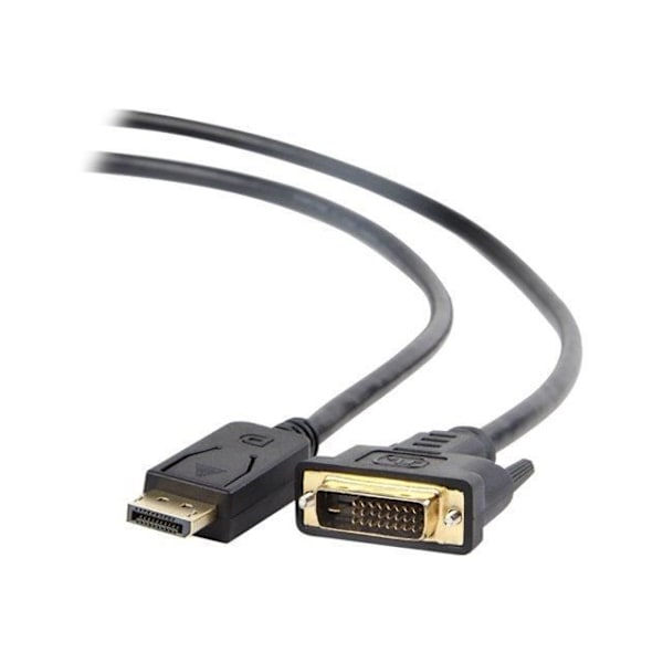 Displaykabel till DVI 1m - GEMBIRD - CC-DPM-DVIM-1M - Skärmad - Gjuten - Svart