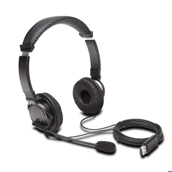 USB Hi-Fi Kuulokkeet - KENSINGTON - Intra-aurikulaari - Taipuva mikrofoni - Pehmeä mukavuus - Musta