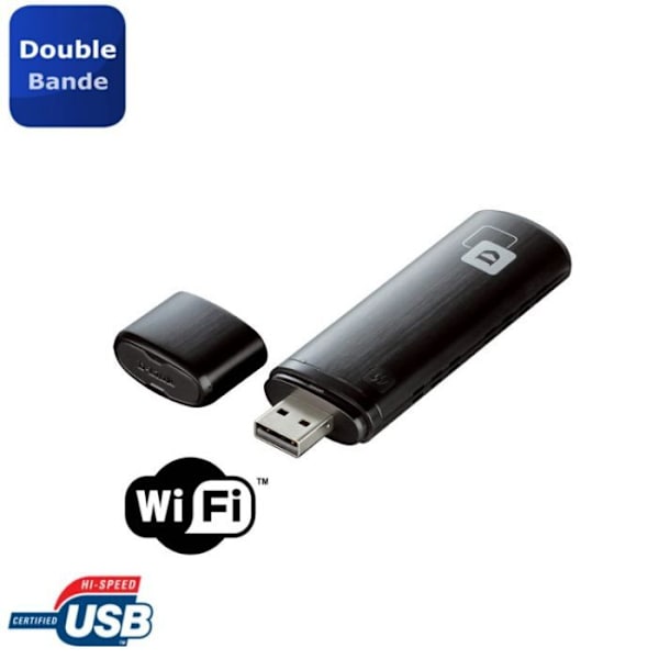 D-Link 300mbps Dual Band WiFi USB Stick DWA-182 Sort