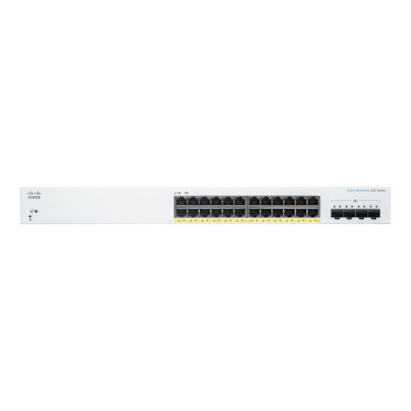 Switch - Cisco - CBS220-24FP-4X-EU - 24 porte GE - PoE+ 382W - 4x10G SFP+