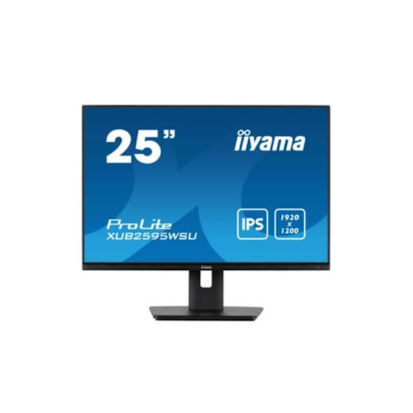 IIYAMA Skærm 25'' IPS 4ms 16:10 1920x1200 VGA HDMI DisplayPort USB-HUB HAR 13cm ULTRA TYND Pivot Stand/ XUB2595WSU-B5