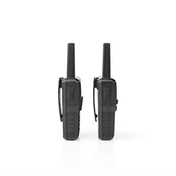 Nedis Walkie-Talkie - Rækkevidde 10 km - 8 kanaler - vox - Opladningsbase - 2 stk - Sort