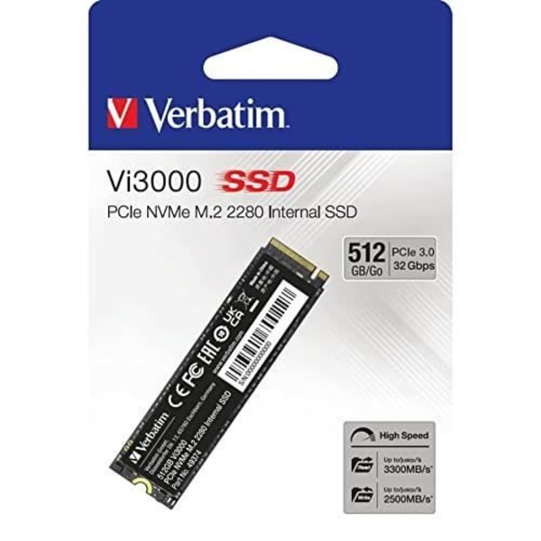 Kiintolevy - VERBATIM - VI3000 - 512 Gt - PCI Express 3.0 x4 (NVMe) - M.2