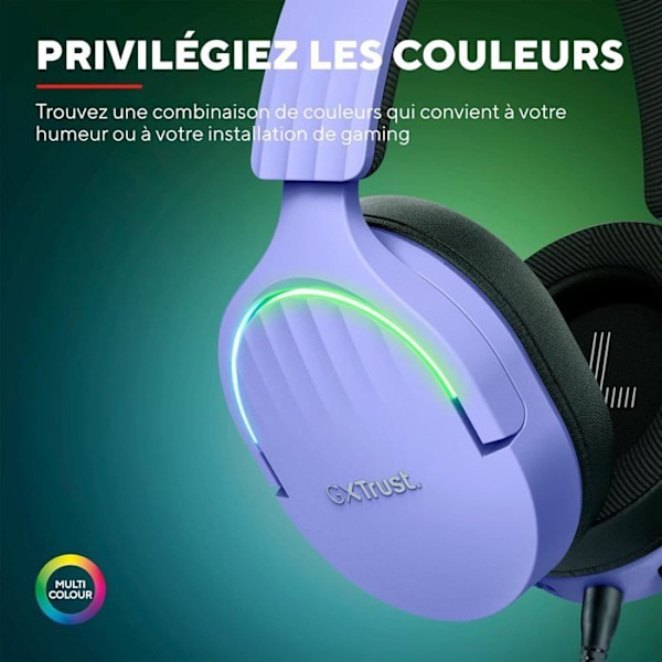 Gaming Headset - Trust Gaming - GXT 490P Fayzo - 7.1 Surround Sound - RGB-belysning - Støjreducerende mikrofon