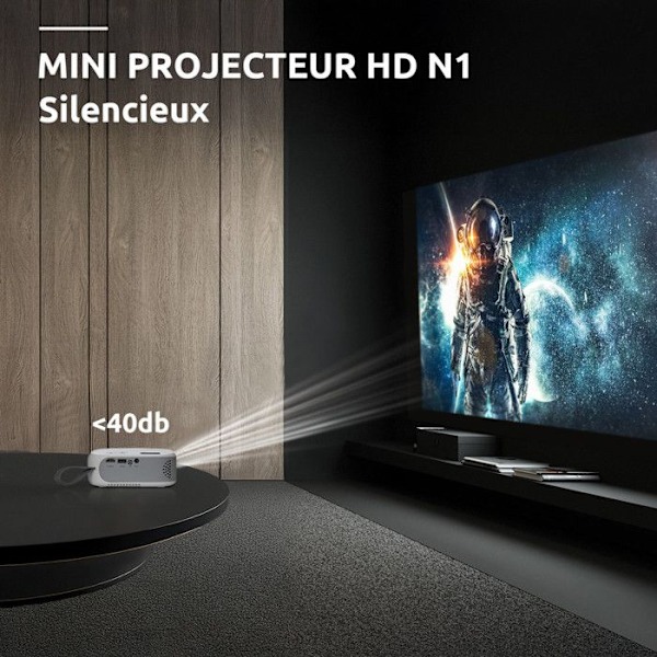 Mini-projektor - STRONG - N1 - HD 720P - 30" till 100" - Bärbar och lätt