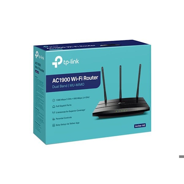 TPLINK AC1900 trådløs MU-MIMO Wi-Fi AC1900 trådløs MU-MIMO Wi-Fi router Sort