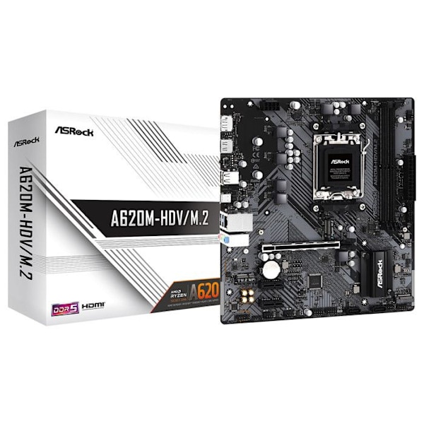 Emolevy - ASRock - A620M-HDV/M.2 A620 - Socket AM4 - Micro ATX - 64 Mt RAM max
