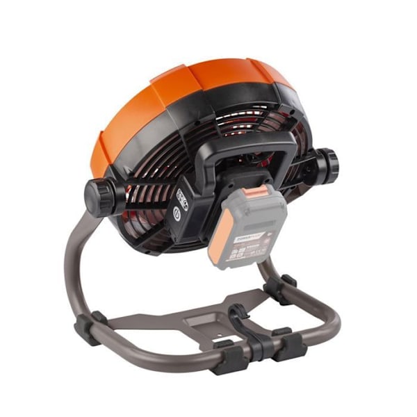 Powerplus Dual Power Batteriflad ventilator POWDP8015 - Bord-, stativ- eller vægventilator med 20 V - uden batteri eller oplader Orange
