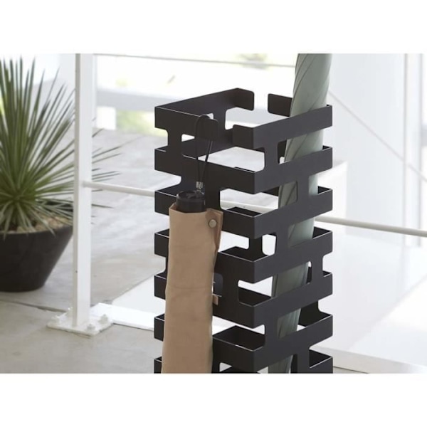 Yamazaki Metal Paraply Stand, Modern Design Paraply Stand Sort 15,0 x 43,0 x 15,0 cm svart