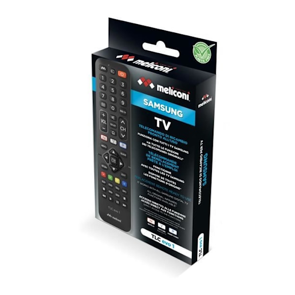 Meliconi - Ersättningsfjärrkontroll TLC EVO.4 för Samsung-TV - 100% originalfunktioner - Direktåtkomst till Netflix, Youtube, Prime