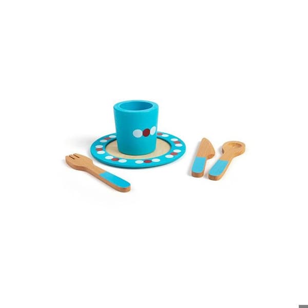 Bigjigs Toys servisset i trä - låtsaslek och rollspel för barn