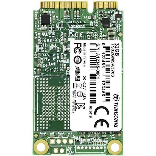 Transcend 32 Gt mSATA SSD Sisäinen SATA 6 Gb/s Vähittäismyynti TS32GMSA370S