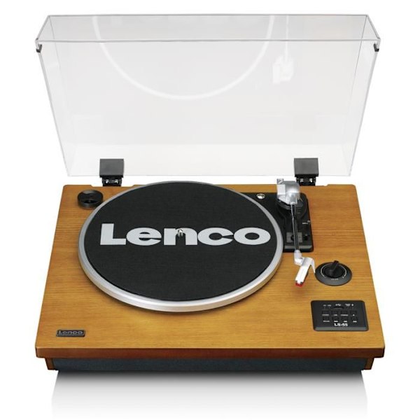 Lenco LS-55WA - Pladespiller med Bluetooth®, USB, MP3, højttalere - Træ Træ
