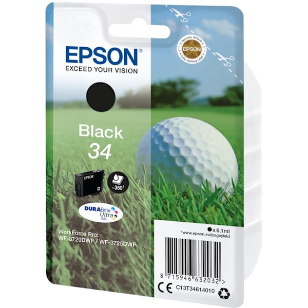Epson DURABrite Ultra 34 mustesuihkukasetti - musta - WorkForce Pro WF-3720DWF, WF-3725DWF - 6,1 ml