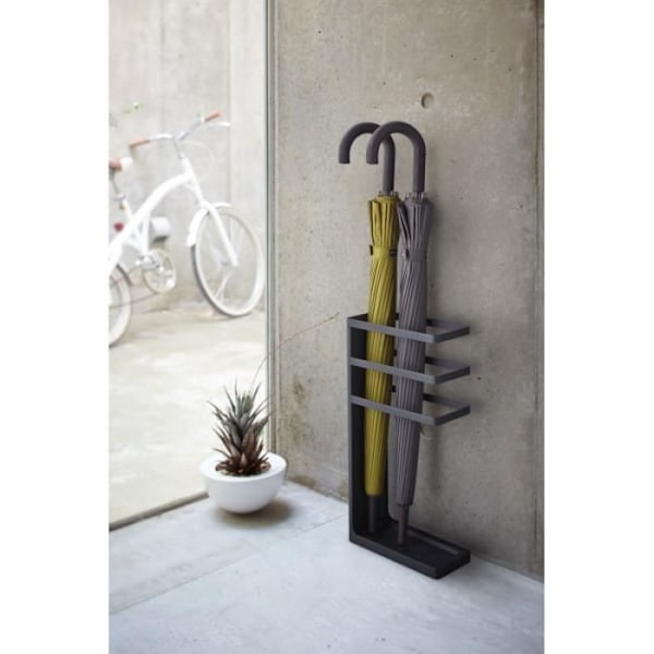Paraplyholder - WADIGA - Rektangulær - Sort - Metal - Moderne Design Svart