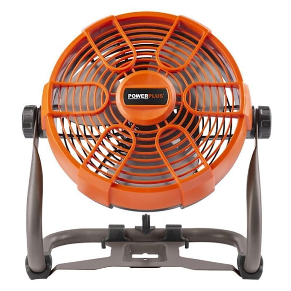 Powerplus Dual Power Batteriflad ventilator POWDP8015 - Bord-, stativ- eller vægventilator med 20 V - uden batteri eller oplader Orange
