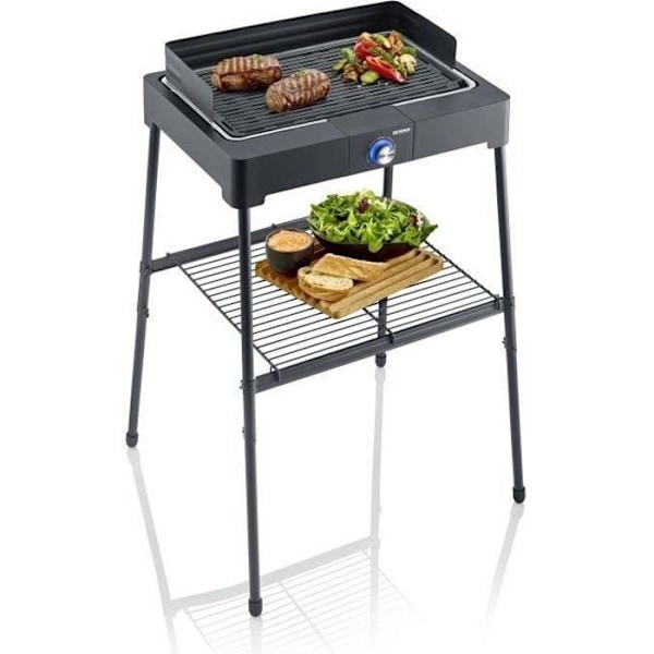 Elektrisk grill SEVERIN - PG8568 - Stegeflade 44,5x26cm - Højde 85cm - 2200W Sort