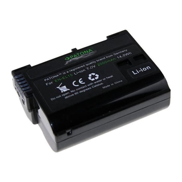 PATONA Premium Series 2000mAh Li-Ion batteri til Nikon D600, D610, D7000, D7100, D7200, D750, D7500, D800, D800E, D810,...
