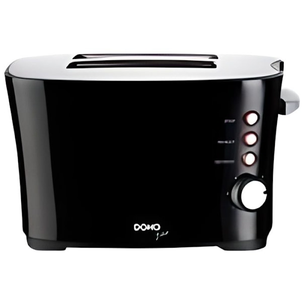 DOMO brødrister - 2 skiver - Sort - 850W - 7 bruningsniveauer Svart